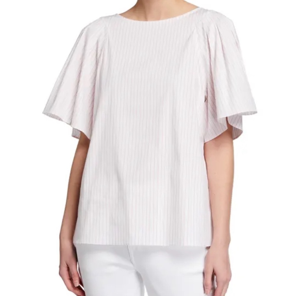 Lafayette 148 Bostwick Flare Sleeve Top Sz Large